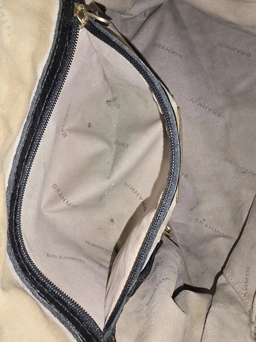 Brahmin Louise Rose Croc-Embossed Leather Satchel Handbag